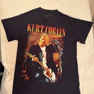 Black Graphic T-Shirt Kurt Cobain Nirvana